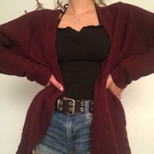 Maroon cardigan